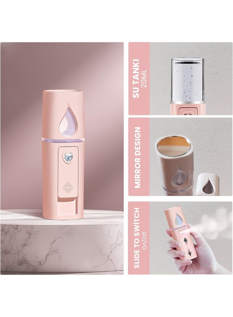 Nano Facial Mist Sprayer – 20ml Portable Face Steamer for Moisturizing & Hydration – USB Rechargeable Atomization Device for Skin Refreshing, Face Care, Travel & Home Use - Image 5